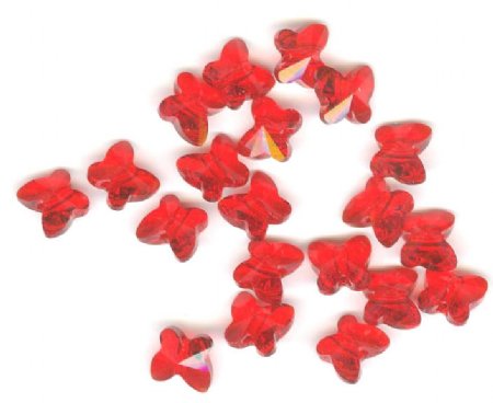 1 8mm Light Siam Swarovski Butterfly Bead