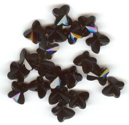 1 8mm Jet Swarovski Butterfly Bead