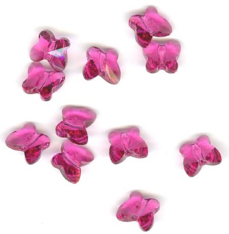 1 8mm Fuchsia Swarovski Butterfly Bead