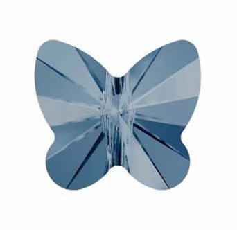 1 8mm Denim Blue Swarovski Butterfly Bead