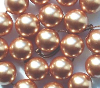 10 12mm Rose Gold Swarovski Pearls