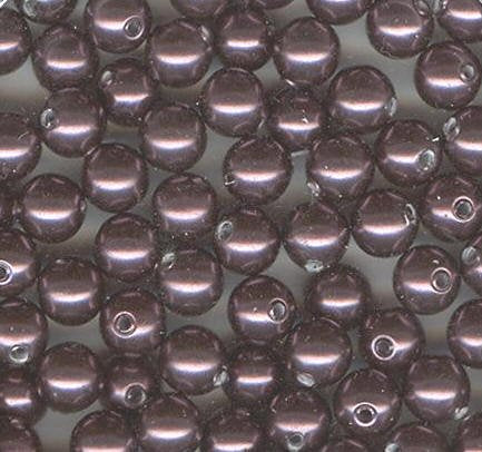 25 4mm Burgundy Swarovski Pearls
