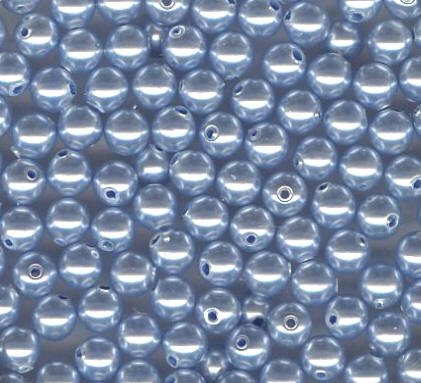 25 4mm Light Blue Swarovski Pearls