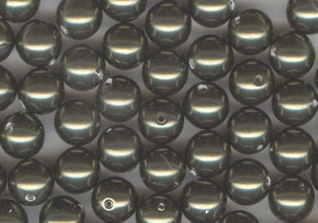 25 6mm Dark Green Swarovski Pearls