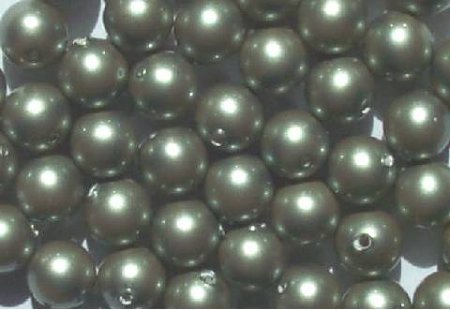 25 6mm Powder Green Swarovski Pearls