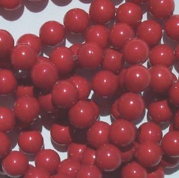 25 6mm Red Coral Swarovski Pearls