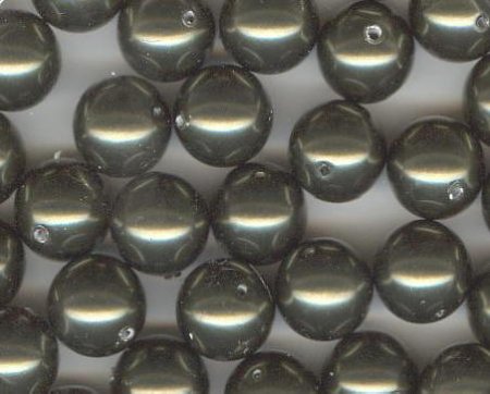 10 10mm Dark Green Swarovski Pearls