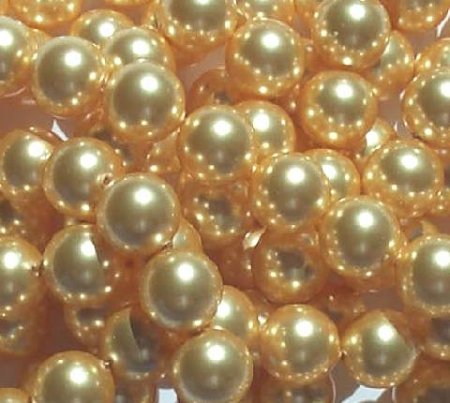 25 8mm Gold Swarovski Pearl Beads