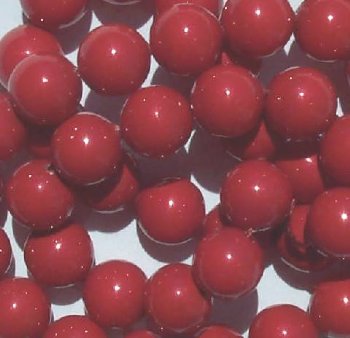 25 8mm Red Coral Swarovski Pearls