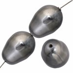 1, 11x8mm Dark Grey Swarovski Pearl Pear Drop Bead
