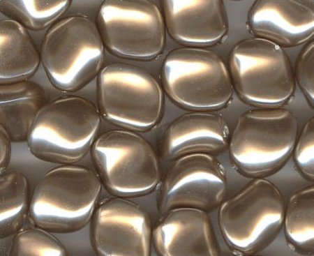 10 9x8mm Bronze Swarovski Twisted Pearl