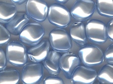 10 9x8mm Light Blue Swarovski Twisted Pearl