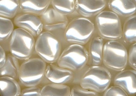 10 9x8mm Light Cream Rose Swarovski Twisted Pearl