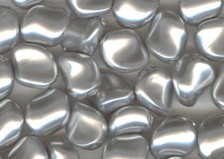 10 9x8mm Light Grey Swarovski Twisted Pearl