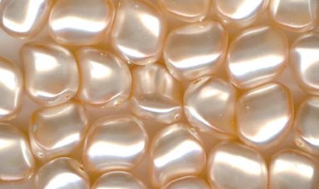10 9x8mm Peach Swarovski Twisted Pearl