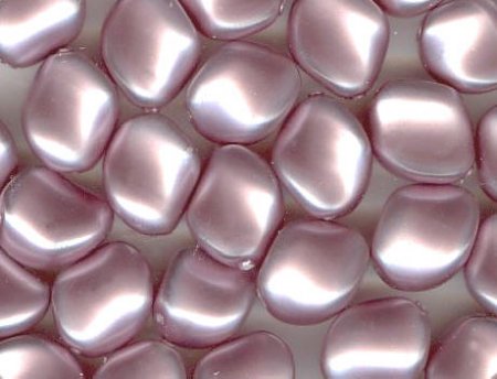 10 9x8mm Powder Rose Swarovski Twisted Pearl