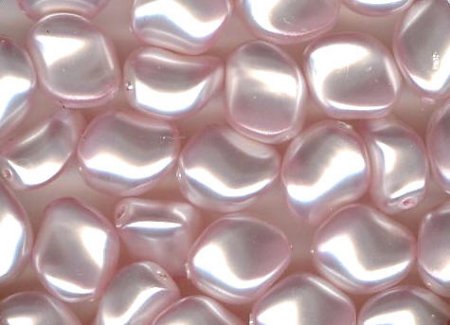 10 9x8mm Rose Swarovski Twisted Pearl