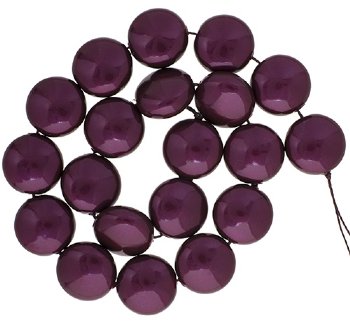 1 12mm Blackberry Swarovski Coin Pearl Bead