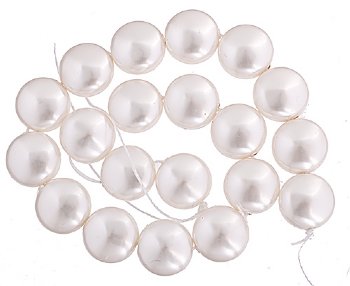 1 12mm White Swarovski Coin Pearl Bead