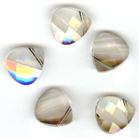 1 15x14mm Crystal Silver Shade Swarovski Flat Briolette Pendant