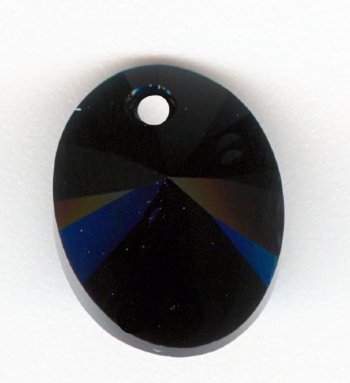 1 12mm Jet Swarovski Xilion Oval Pendant