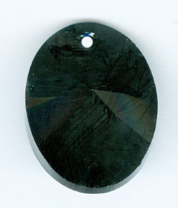 1 18mm Jet Swarovski Xilion Oval Pendant