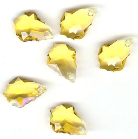 1 16x11mm Light Topaz Swarovski Baroque Pendant