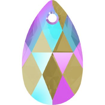 1 16mm Black Diamond Shimmer Swarovski Pear Drop