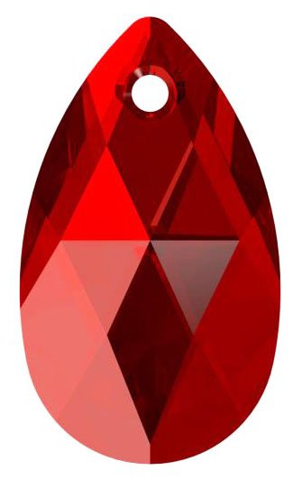 1 16mm Light Siam Swarovski Pear Drop
