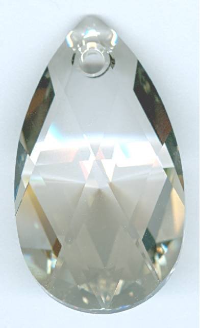 1 38mm Silver Shade Swarovski Pear Drop