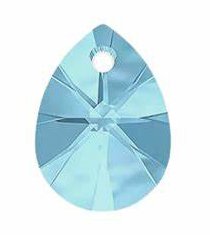 1 12mm Aqua Swarovski Mini Pear Drop Pendant