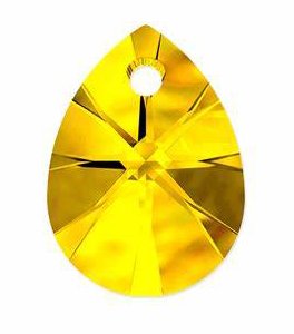 1 12mm Light Topaz Swarovski Mini Pear Drop Pendant