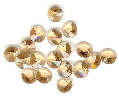 10 6mm Swarovski Light Colorado Topaz Rivoli Pendants