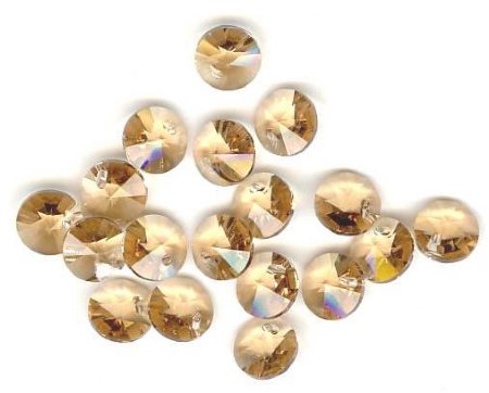10 6mm Swarovski Light Colorado Topaz Rivoli Pendants