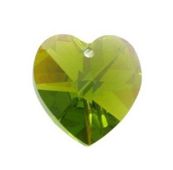 1 10mm Olivine AB Swarovski Heart
