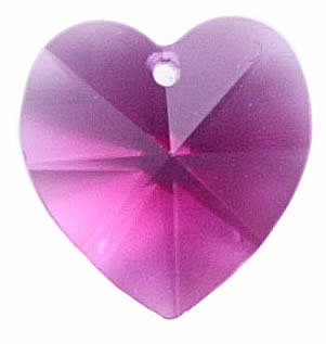 1 14mm Fuchsia Swarovski Heart