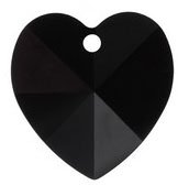 1 10mm Jet Swarovski Heart