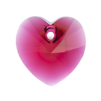 1, 14mm Scarlet Swarovski Heart Pendant