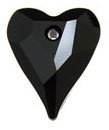 1 12mm Jet Swarovski Wild Heart Pendant