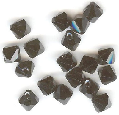10 6mm Top Drilled Bicone Jet Swarovski