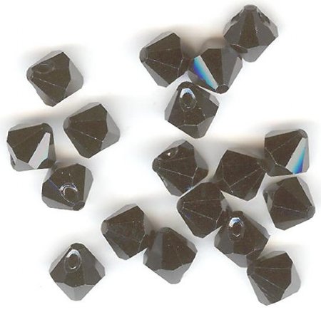 10 6mm Top Drilled Bicone Jet Swarovski