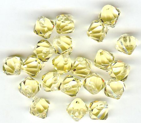 10 6mm Top Drilled Bicone Jonquil Swarovski
