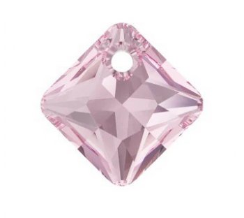 1, 11.5mm Light Rose Princess Cut Swarovski Pendant
