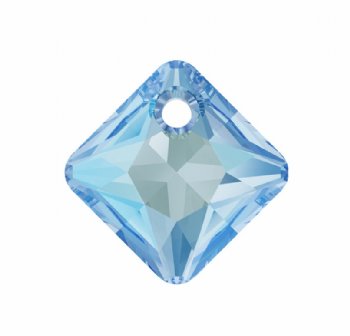 1, 9mm Aqua Shimmer Princess Cut Swarovski Pendant