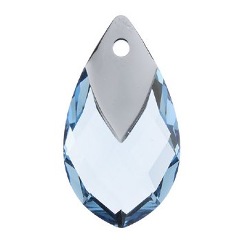 1, 22mm Metallic Light Chrome Capped Aqua Pear Drop