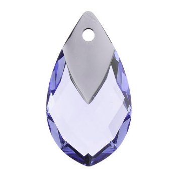 1, 22mm Metallic Light Chrome Capped Tanzanite Pear Drop