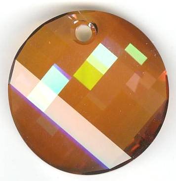 1 28mm Copper Crystal Swarovski Twist Pendant