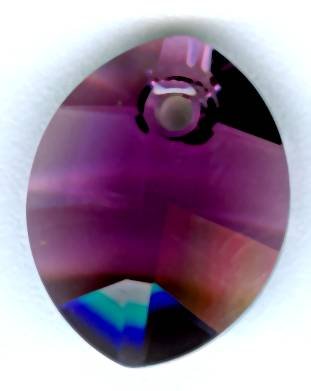 1 14x11mm Amethyst Swarovski Pure Leaf Pendant