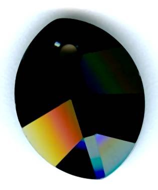 1 14x11mm Jet Swarovski Pure Leaf Pendant