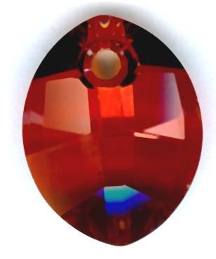 1 14x11mm Red Magma Swarovski Pure Leaf Pendant